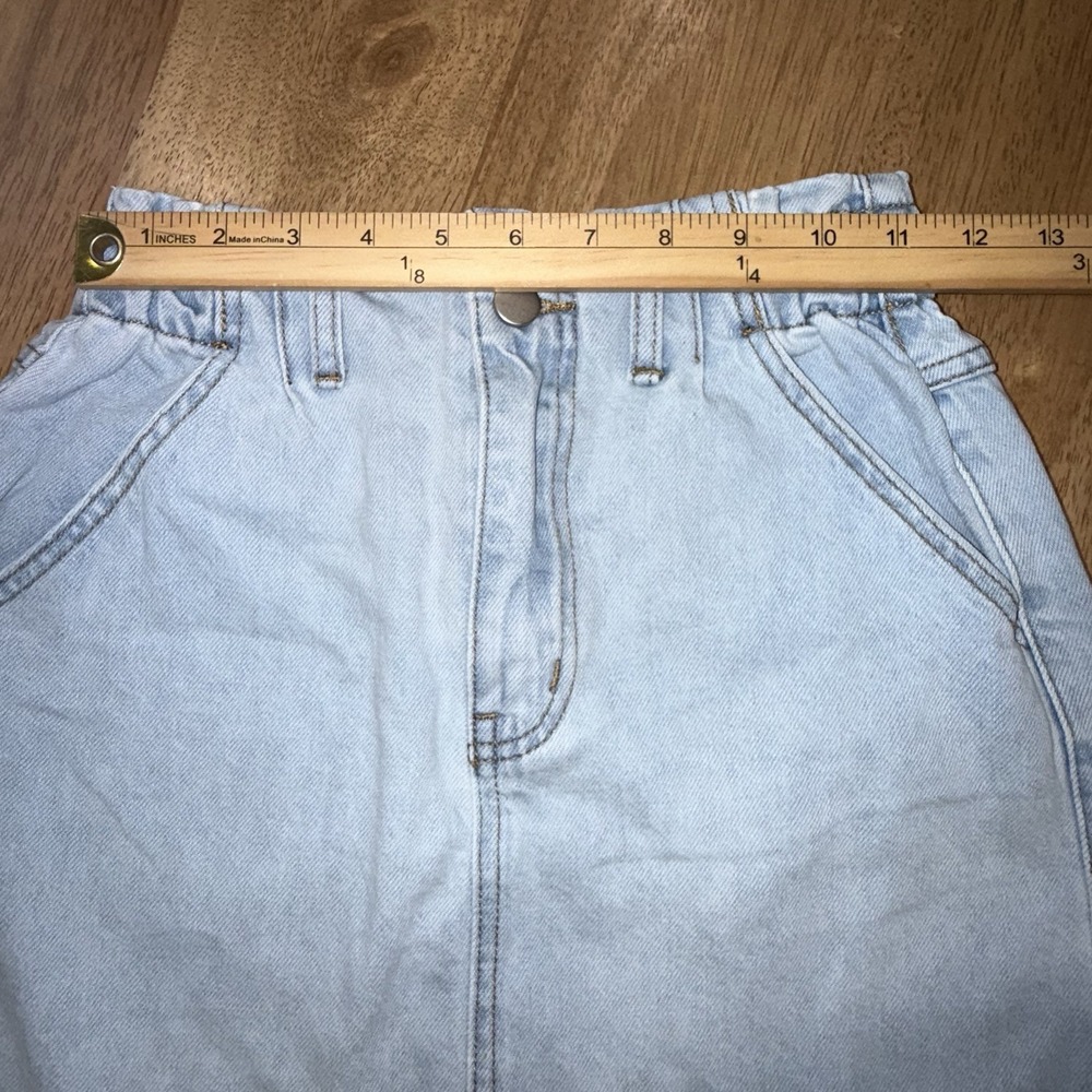 Altar's State High Waist Denim‎ Mini Skirt Small Light Wash Western Boho Short - Picture 4 of 10
